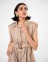 TEXTURED BUTTON DOWN DRESS